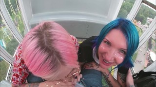 Risky ferris wheel blowjob w slutty